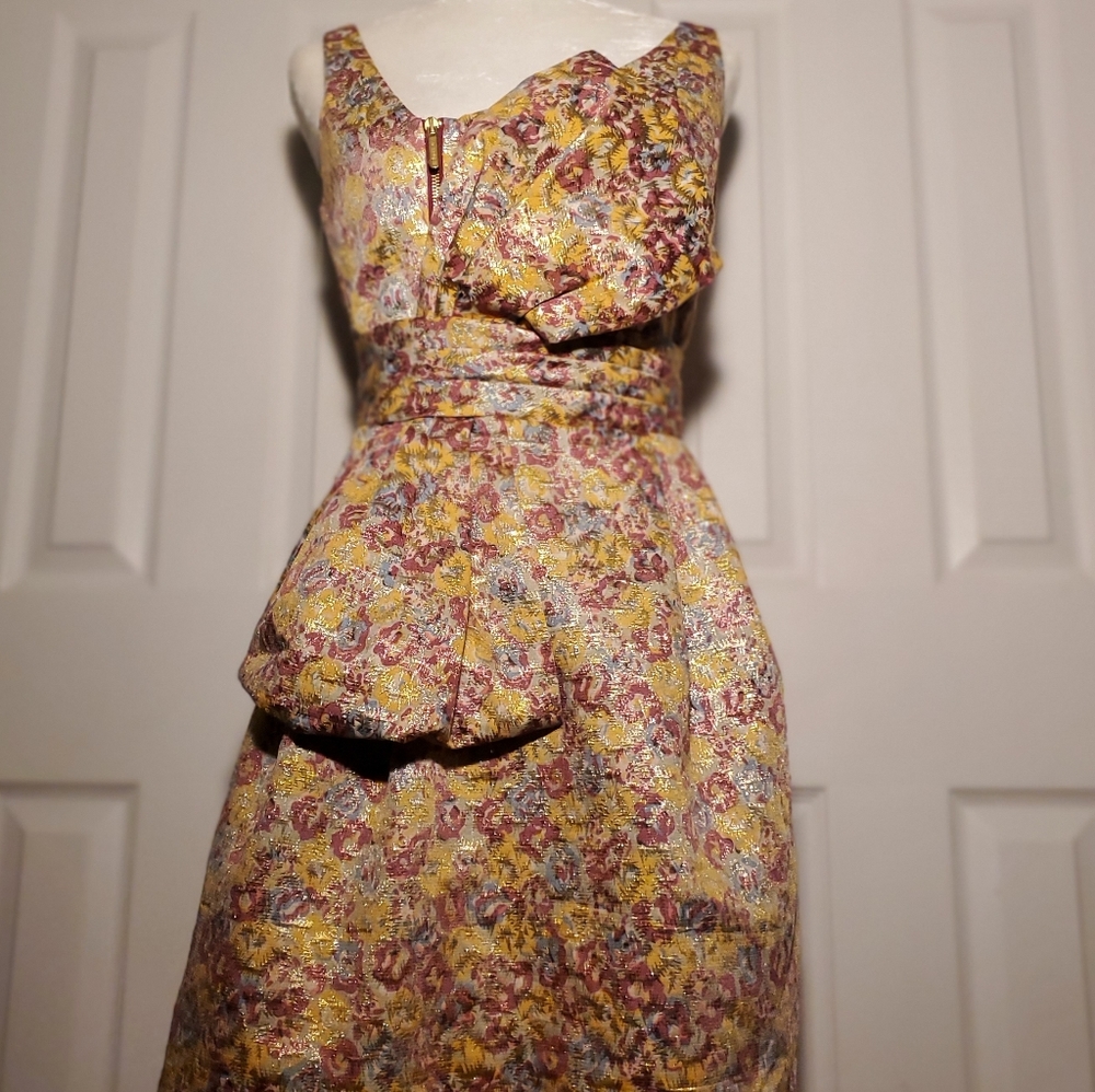 Zac Posen for Target floral metallic brocade cocktail dress - Picture 3 of 6
